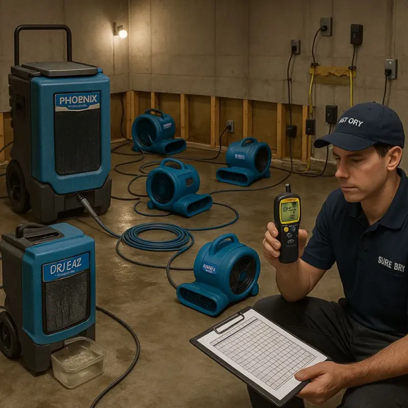 Structural Drying and Dehumidification process in Wethersfield, CT